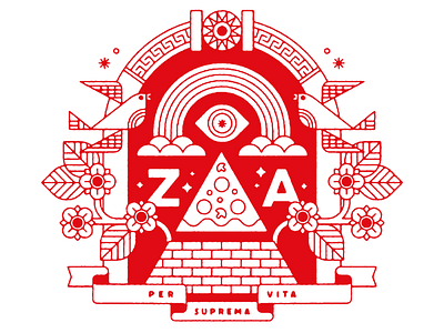 Per Suprema Vita club kiddo design illustration kids pizza the pizza party tshirt vector za