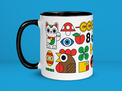 Your Lucky Mug coffee coffee mug colorful cup good luck illustration lucky lucky cat lucky charms lucky mug shopping vector