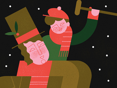Bob and Tiny Tim christmas holiday illustration vector vintage