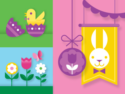 Market Pantry Easter bunny chick easter egg flowers holiday illustrations