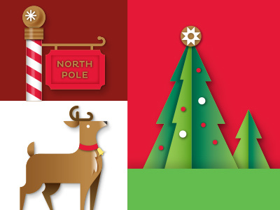 Market Pantry Holiday christmas deer holiday illustrations north pole tree