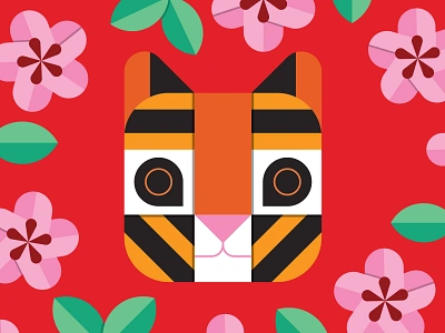 Happy Lunar New Year holiday illustration lunar new year tiger vector