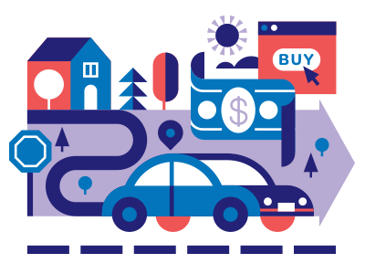 Real Simple - Car Insurance car editorial illustration real simple