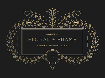 Floral + Frame creative market for sale frame illustration invitation single-weight line stock vector wedding