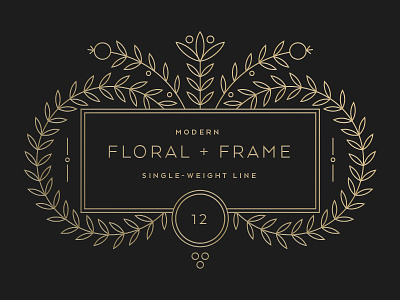 Floral + Frame creative market for sale frame illustration invitation single weight line stock vector wedding