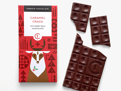 Terroir Chocolate - 2017 Holiday Collaboration chocolate christmas deer gift holiday illustration packaging