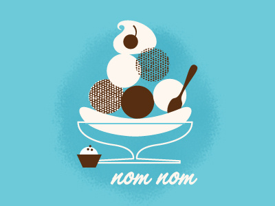 Ice Cream - nom nom candy dessert food ice cream illustration straws sweets vintage