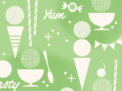 Ice Cream - Pattern candy dessert food ice cream illustration straws sweets vintage