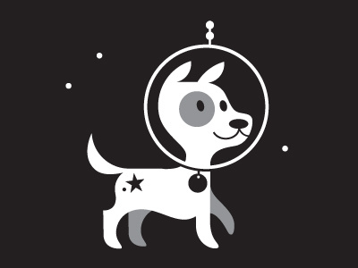 Puppy in space! dog fun happy illustration kids pooch puppy space stars travel