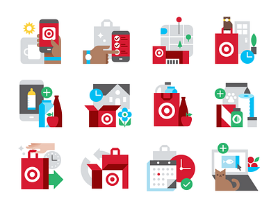 Target Icons app icons illustration online retail shopping target vector