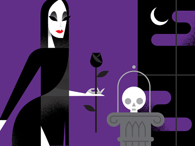 Morticia addams family halloween morticia movie spooky vector vector illustration