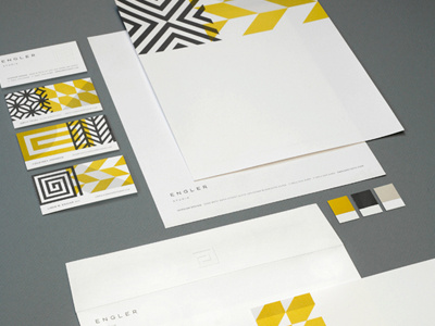 Engler Studio Identity business cards business system design geometric graphic identity interior design letterhead modern patterns stationery