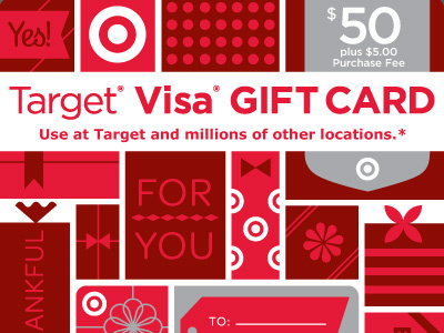 Target Visa Gift Card bows festive fun gift gift card gifts illustration packaging presents ribbon target wrapping paper