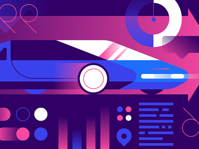 IDEO Blog - Talking Cars car future gradients illustration vector