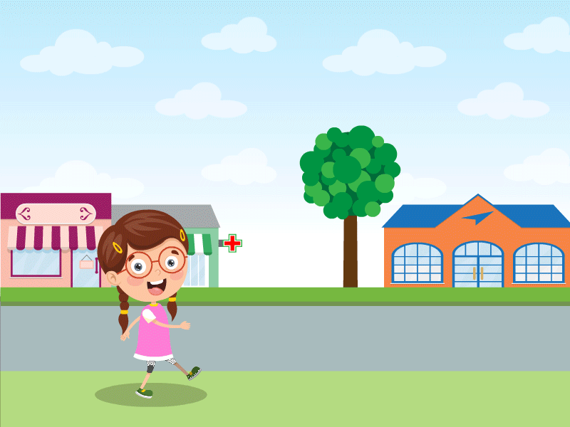 Girl Walking 2d character animation animation design