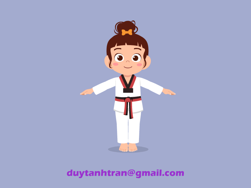 karate_1 2d character animation animation design character art design vector