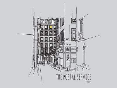 The Postal Service album albumcover buildings cover design drawing giveup graphic graphicdesign lines pentool postalservice