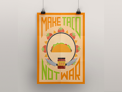 Taco Poster art design illustration pixeden poster print taco vector