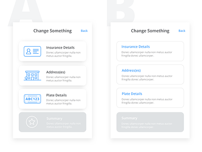 A or B android blue cards decisions design diffuse edit iphone oulines ui ux