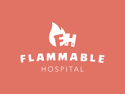 Flammable Hospital dcc design dnd fire flammable hospital logo pentool typography vector