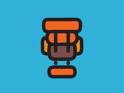 Natural Backpack branding design illustration logo typography vector