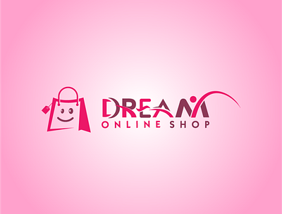 Dream Online shop Logo art branding design flat icon illustration logo logo design logos logotype minimalist typography vector
