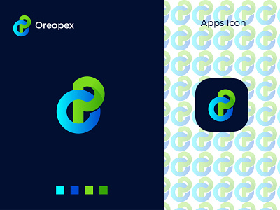 Oreopex Modern Logo Design - O+P Letter Mark app branding design gradient logo graphic design icon illustration illustrator letter mark logo logo design logodesign minimal modern modern logo ui ux