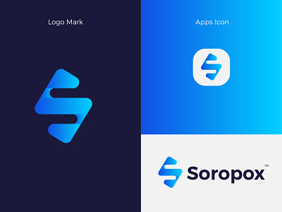 Soropox Modern Logo Design - S Letter Mark app branding design gradient logo graphic design icon illustrator letter mark logo logo design logodesign minimal modern modern logo typography ui ux