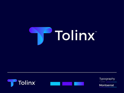 Tolinx Modern Logo Design T Letter Mark app branding design gradient logo graphic design icon illustrator letter mark logo logo design logodesign minimal modern modern logo typography ui ux