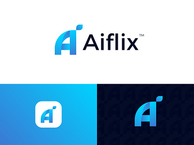 Aiflix Modern Logo Design - AI + Letter Mark app branding design gradient logo graphic design icon illustrator letter mark logo logo design logodesign minimal modern modern logo ui ux