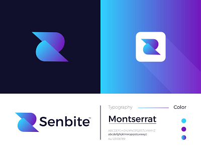 Senbite Modern Logo Design - S Letter Mark app branding design gradient logo graphic design icon illustration illustrator letter mark logo logo design logodesign minimal modern modern logo ui ux