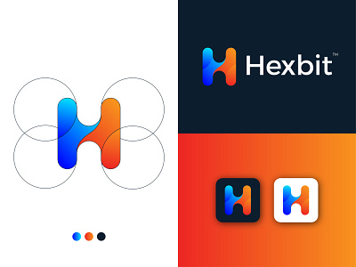 Hexbit Modern Logo Design - H Letter Mark app branding design graphic design icon illustrator letter mark logo logo design logodesign minimal modern modern logo ux