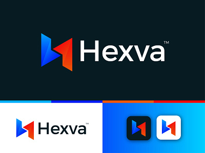 Hexva Modern Logo Design - H Letter Mark app branding design gradient logo graphic design icon illustrator letter mark logo logo design logodesign minimal modern modern logo typography ui ux