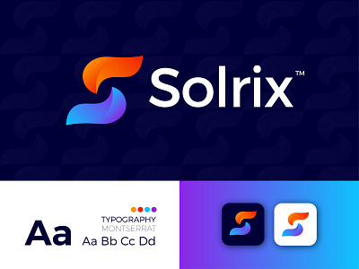 Solrix Modern Logo Design - S Letter Mark app branding design graphic design icon illustrator letter mark logo logo design modern logo ui ux
