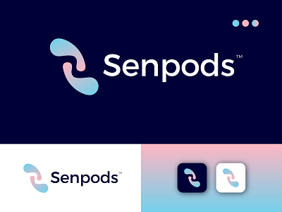 Senpods Modern Logo Design - S Letter Mark app branding design graphic design icon illustration illustrator letter mark logo modern logo ui