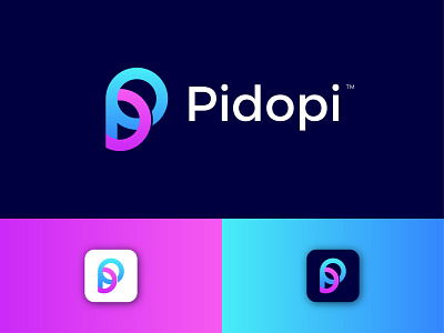 Pidopi Modern Logo Design - P+D Letter Mark app branding design graphic design icon illustrator letter mark logo logo design logodesign modern logo ui ux