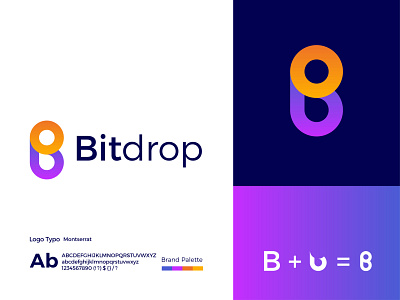 Bitdrop Modern Logo Design - B + Drop Letter Mark