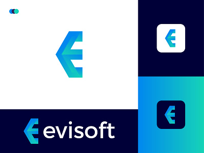 Evisoft Modern Logo Design - E Letter Mark app branding design graphic design icon illustrator letter mark logo logo design logodesign minimal modern modern logo ux