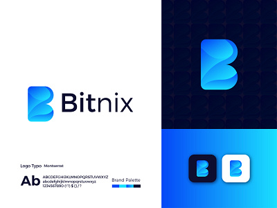 Bitnix Modern Logo Design - B Letter Mark app branding design graphic design icon illustrator letter mark logo logo design logodesign modern logo ui ux