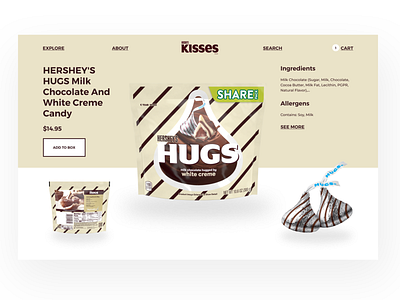 Hershey's Kisses Chocolate - Website animation branding chocolate design food landing page product page ui uiux user interface web web app website website design