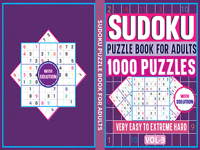 Sudoku puzzle book for adults 1000 puzzles amazon attractive book cover awesome cover concept cover design eye catching cover illustration kdp puzzle game sudoku