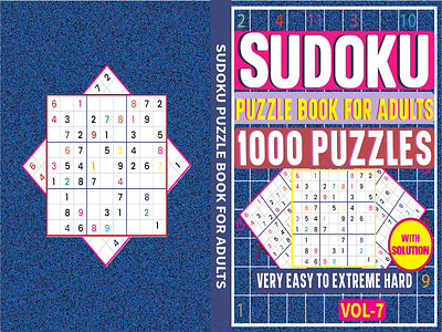 Sudoku puzzle book for adults 1000 puzzles 3d amazon animation branding concept cover design graphic design illustration kdp logo motion graphics puzzle game sudoku ui