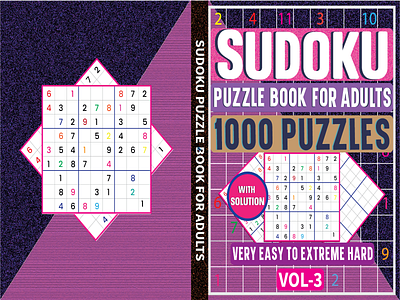 Sudoku puzzle book for adults 1000 puzzles 3d amazon animation branding concept cover design graphic design illustration kdp logo motion graphics puzzle game sudoku ui