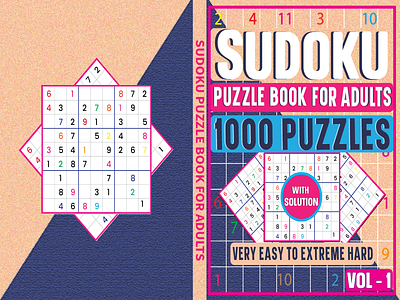 Sudoku puzzle book for adults 1000 puzzles 3d amazon animation branding concept cover design graphic design illustration kdp logo motion graphics puzzle game sudoku ui