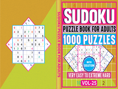 Sudoku puzzle book for adults 1000 puzzles 3d amazon animation branding concept cover design graphic design illustration kdp logo motion graphics puzzle game sudoku ui