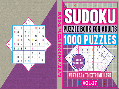 Sudoku puzzle book for adults 1000 puzzles 3d amazon animation branding concept cover design graphic design illustration kdp logo motion graphics puzzle game sudoku ui