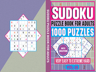 Sudoku puzzle book for adults 1000 puzzles 3d amazon animation branding concept cover design graphic design illustration kdp logo motion graphics puzzle game sudoku ui