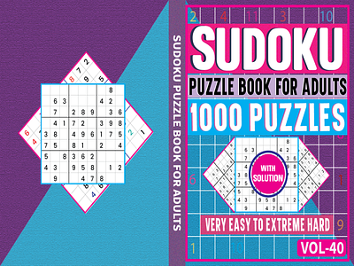 Sudoku puzzle book for adults 1000 puzzles 3d amazon animation branding concept cover design graphic design illustration kdp logo motion graphics puzzle game sudoku ui