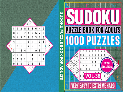 Sudoku puzzle book for adults 1000 puzzles 3d amazon animation branding concept cover design graphic design illustration kdp logo motion graphics puzzle game sudoku ui