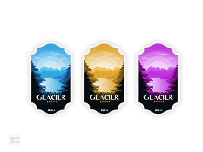 Glacier drink graphic design illustration label minimal nature package